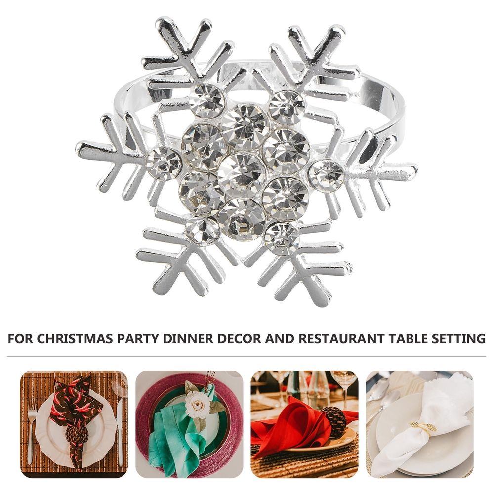 Party Napkin Rings Plated Silver Bridal Shower Wedding Decor 6Pcs