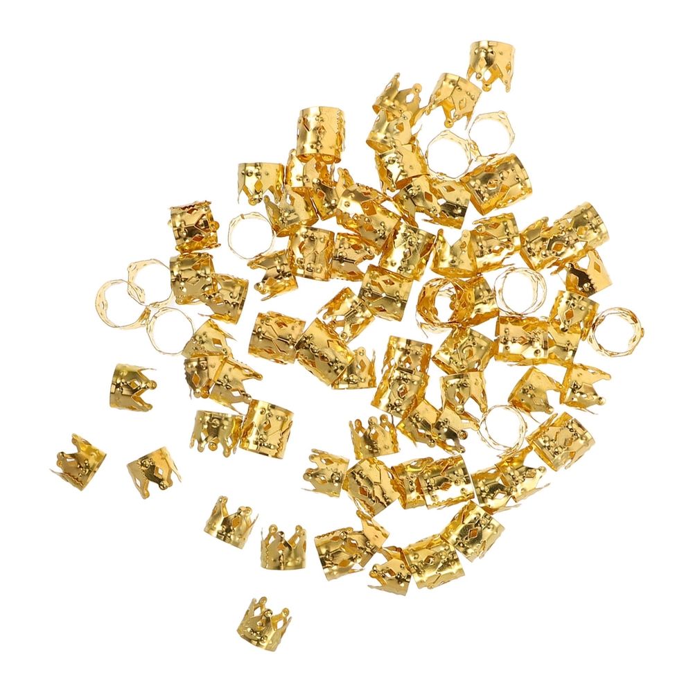 100Pcs Hair Charms for Dreadlocks Golden Braids Clips Lightweight Durable Iron Design