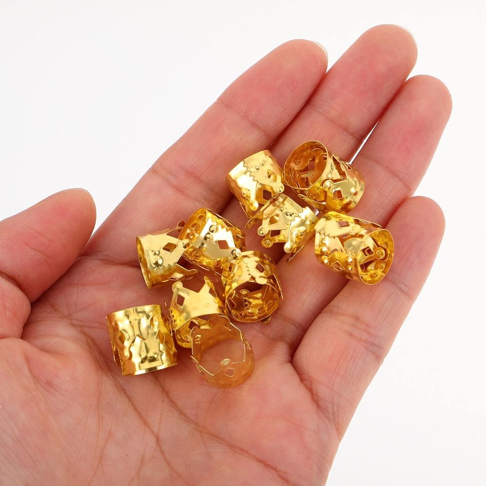 100Pcs Hair Charms for Dreadlocks Golden Braids Clips Lightweight Durable Iron Design