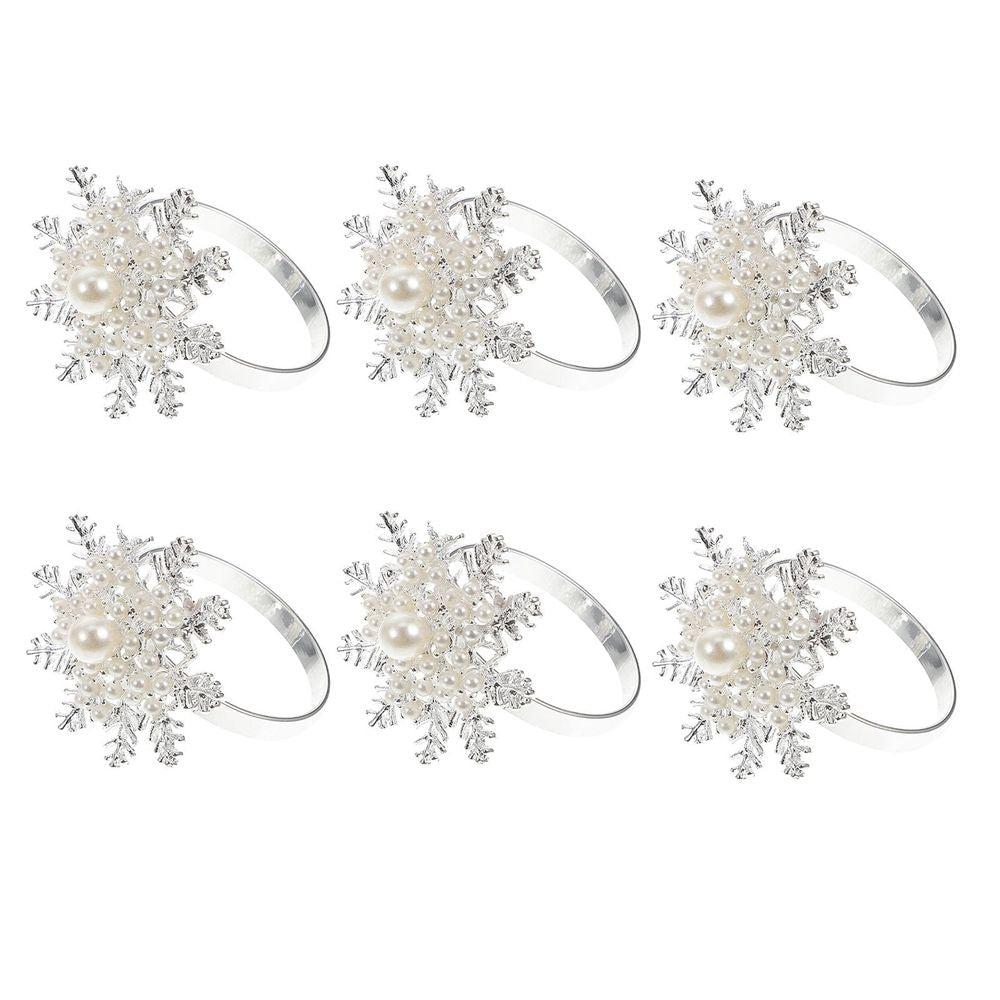 6pcs 6pcs Christmas Napkin Buckles Alloy Metallic Stylish Table Rings