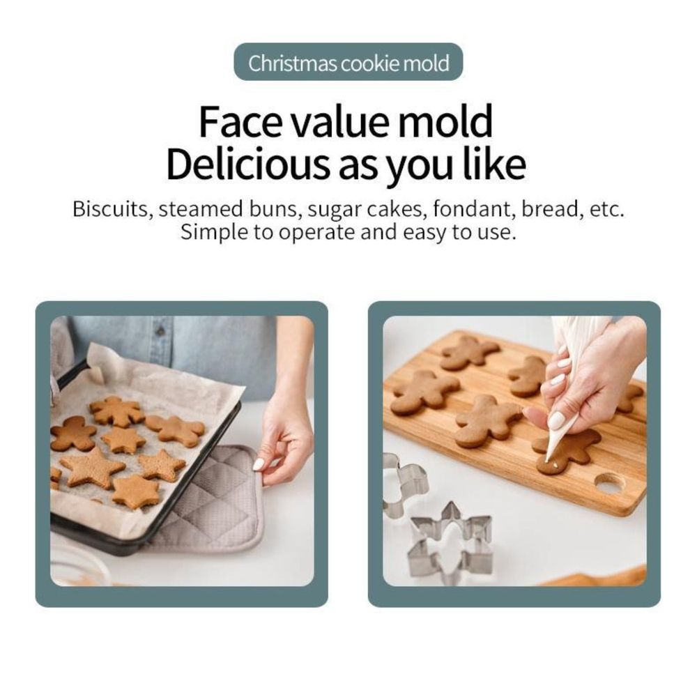24PCS Christmas Cookie Cutters Set, Stainless Steel Holiday Cookie Cutters with Snowman, Snowflake, Santa and More, Durable Metal Baking Tools, for Xmas Winter Baking, Party Decor