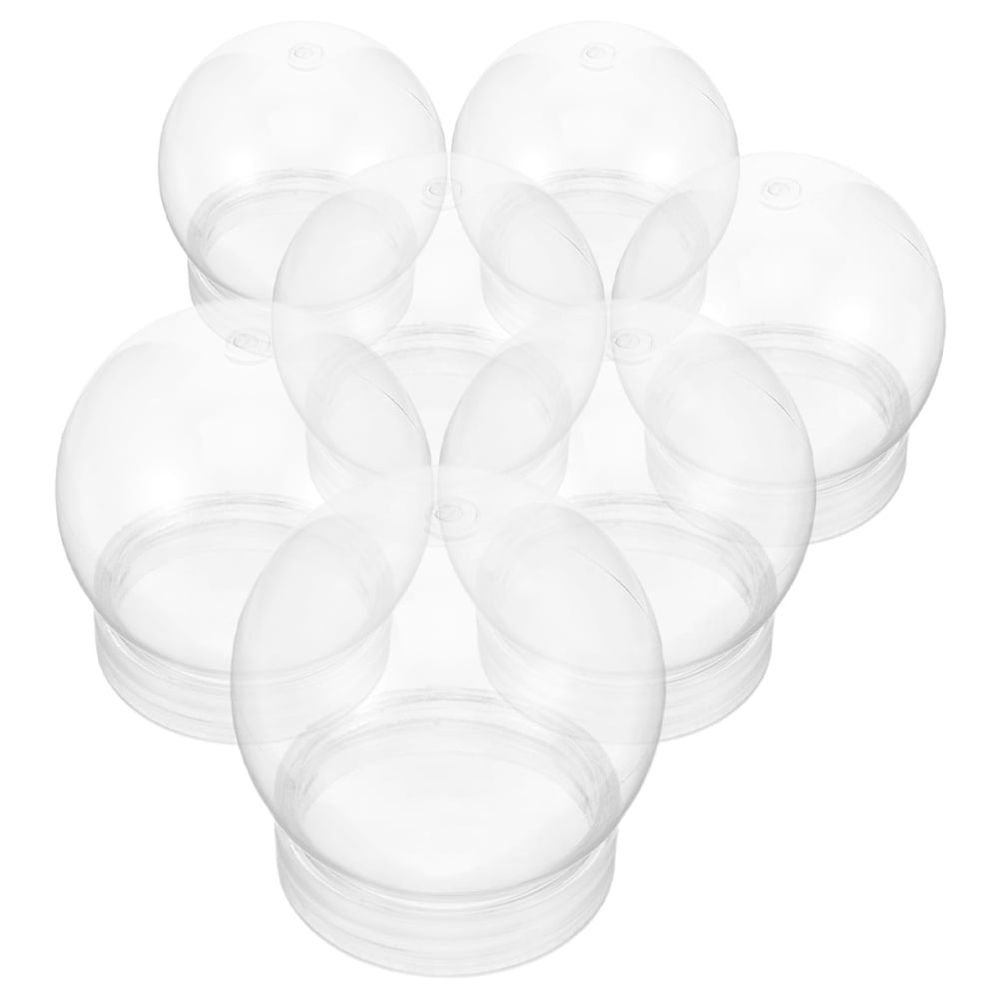 7-Piece Clear Plastic Snow Globe Set with Screw-Off Caps for Custom Crafts, Christmas Ornaments, & Holiday Decorations
