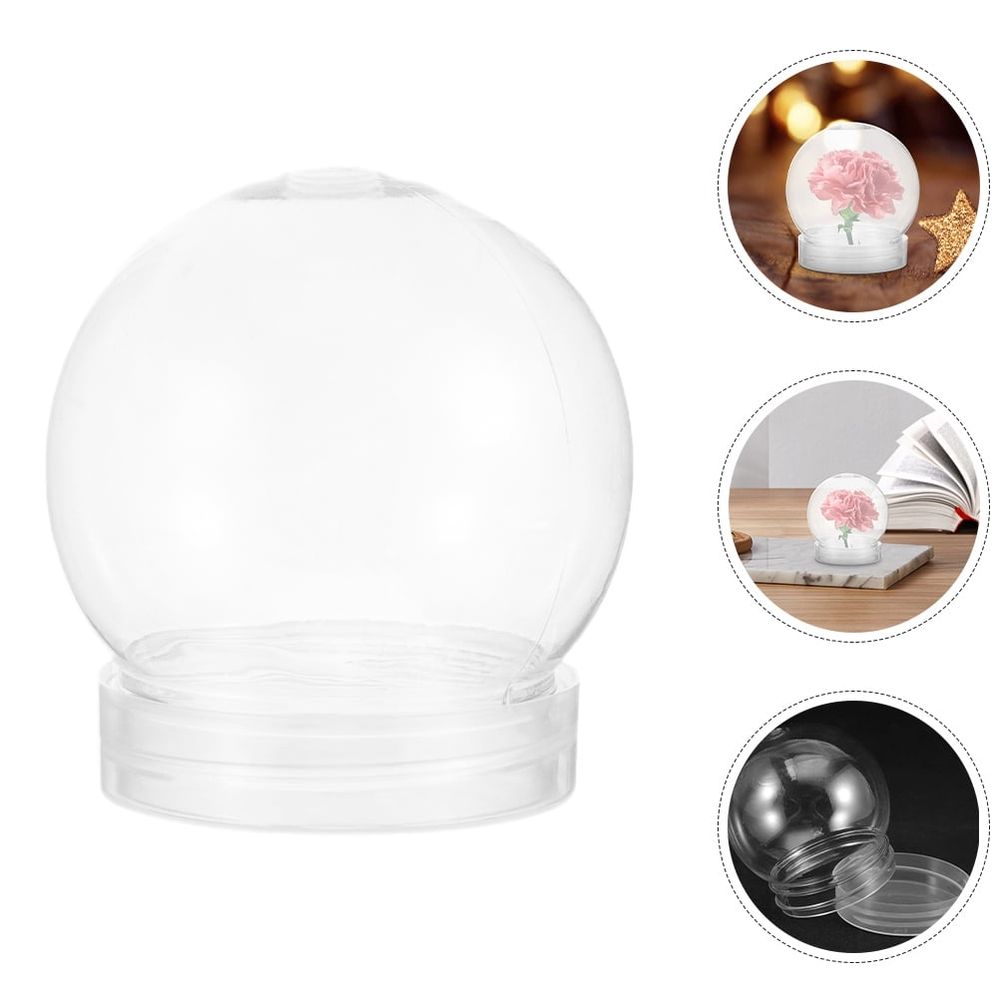 7-Piece Clear Plastic Snow Globe Set with Screw-Off Caps for Custom Crafts, Christmas Ornaments, & Holiday Decorations