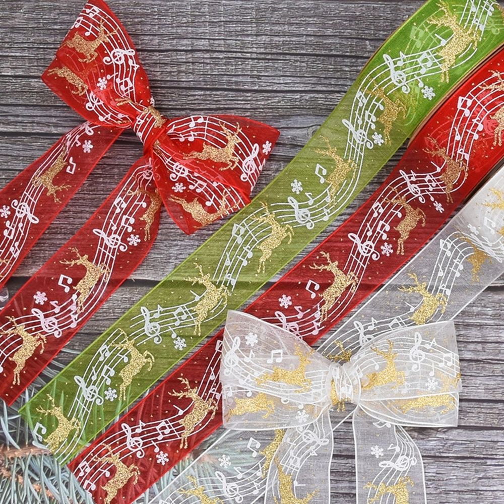 3pcs Christmas Polyester Ribbon for Boxes and Cakes Fashionable