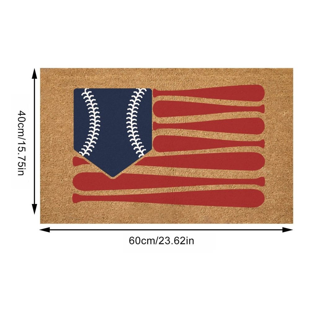 1X Baseball Mat Sport Rug Pc Indoor Outdoor Front Porch Rugs Bedroom Entrance Patio Decoration Carpet