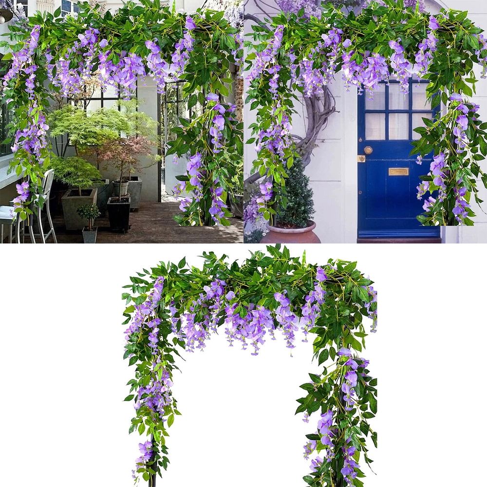 Clearance! Artificial Flowers Silk Wisteria Garland Artificial Wisteria Silk Hanging Flower
