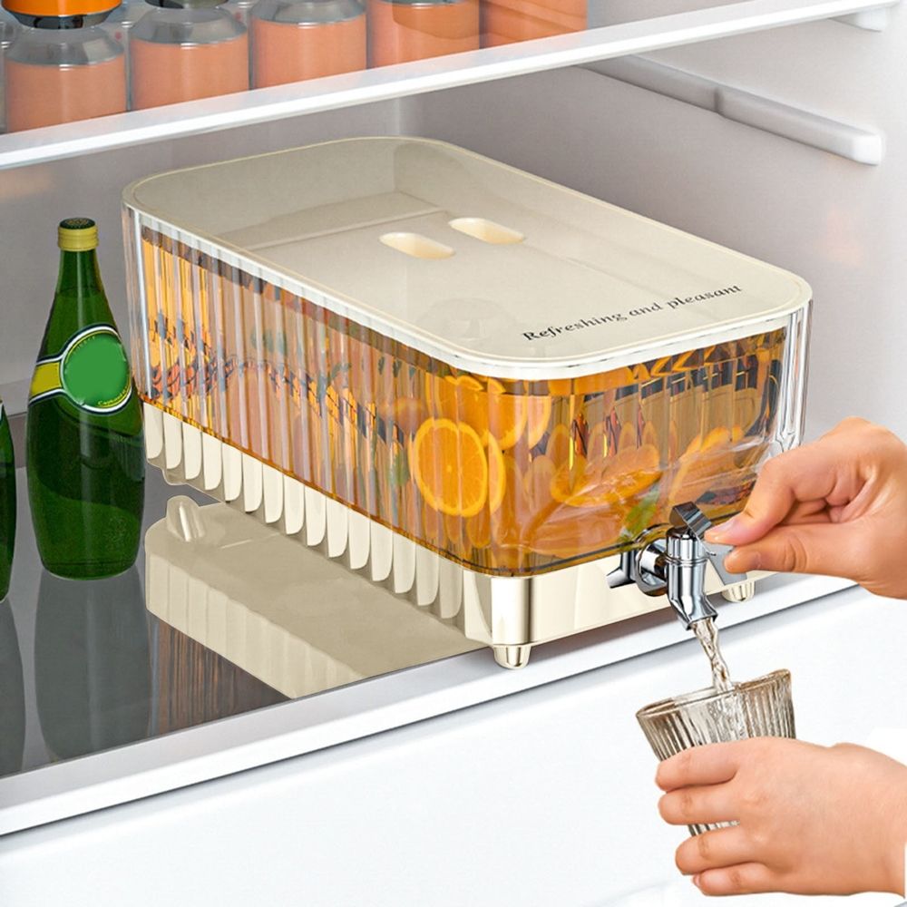 Food Storage under $20,Lemon Water Cooler Bucket With Faucet Ice Fruit Box Plastic Drink Maker With Faucet 1 Gallon 34 L Refrigerator Cold Kettle With Faucet 1 Piece