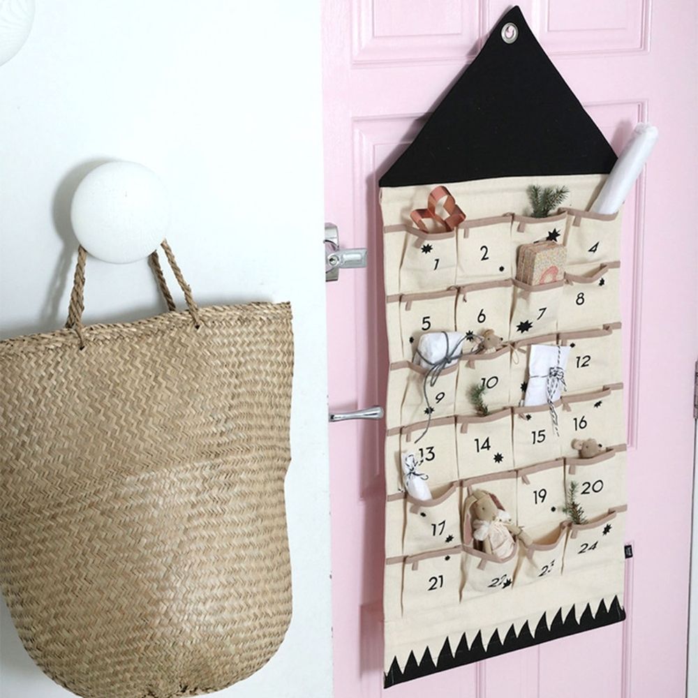 Home textile storage,Calendar Fabric Christmas Pockets Christmas To Ornaments 24 Housekeeping Organizers