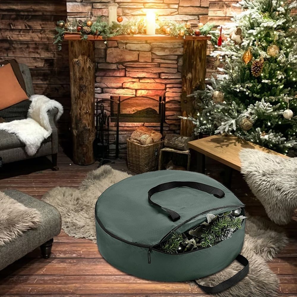 Home textile storage,Storage Bag Organizer For Christmas Tree Ornament Storage Bag With Handle Christmas Stuff Organizer