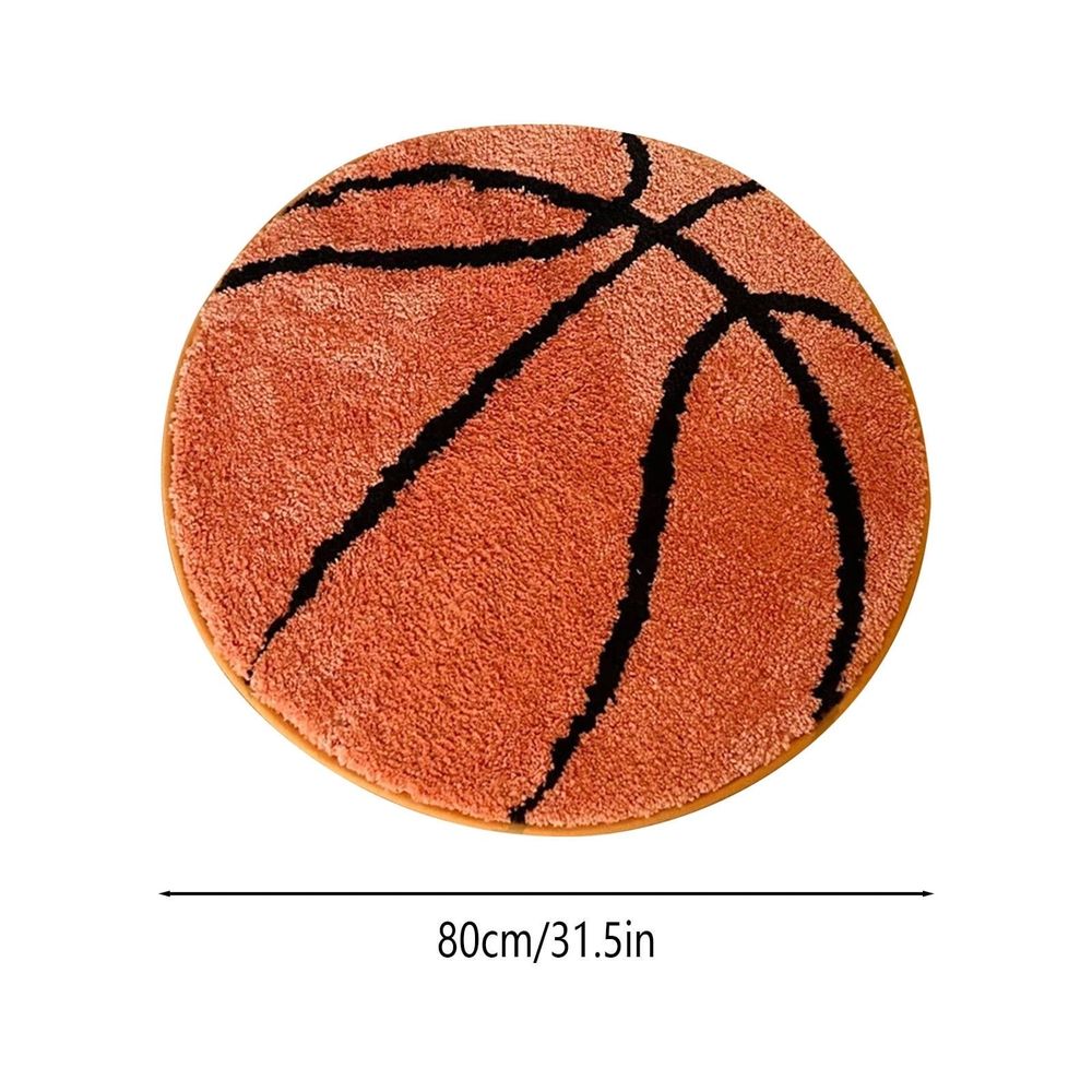 Basketball Rug, Soft and Comfy Sports Themed Round Area Rugs Bedroom Living Room Carpet Kitchen Mat Bath Rugs for Bathroom, Basketball Themed Room Decor for Kids Bedroom Men Cave(40*40cm)