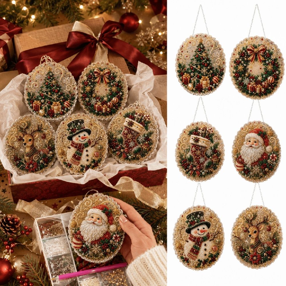 Christmas Pearl Diamond Art Hanging Ornament Kit, Premium 3D Pearl Christmas Wall Art Kit, DIY Holiday Diamond Painting Craft for Adults, Christmas Tree Design, Seasonal Home Decor Gift A