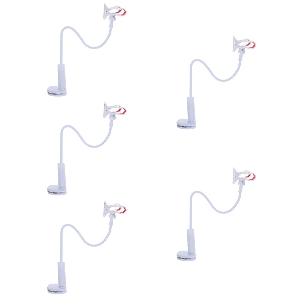 White Mobile Phone Stand with Anti-Scratch Pad for Desks and Travel - 5Pcs