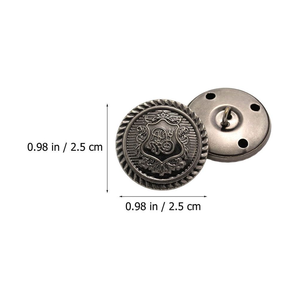 Durable Copper Buttons Dark Grey Elegant Design for Blouses and Coats 30Pcs