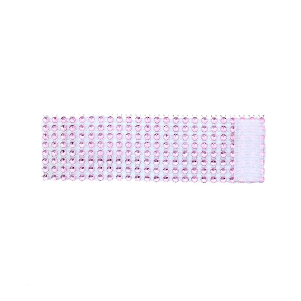50pcs Pink Napkin Rings for Party Use Plastic Wedding Dinner Table Decoration with Rhinestones 2.5cm