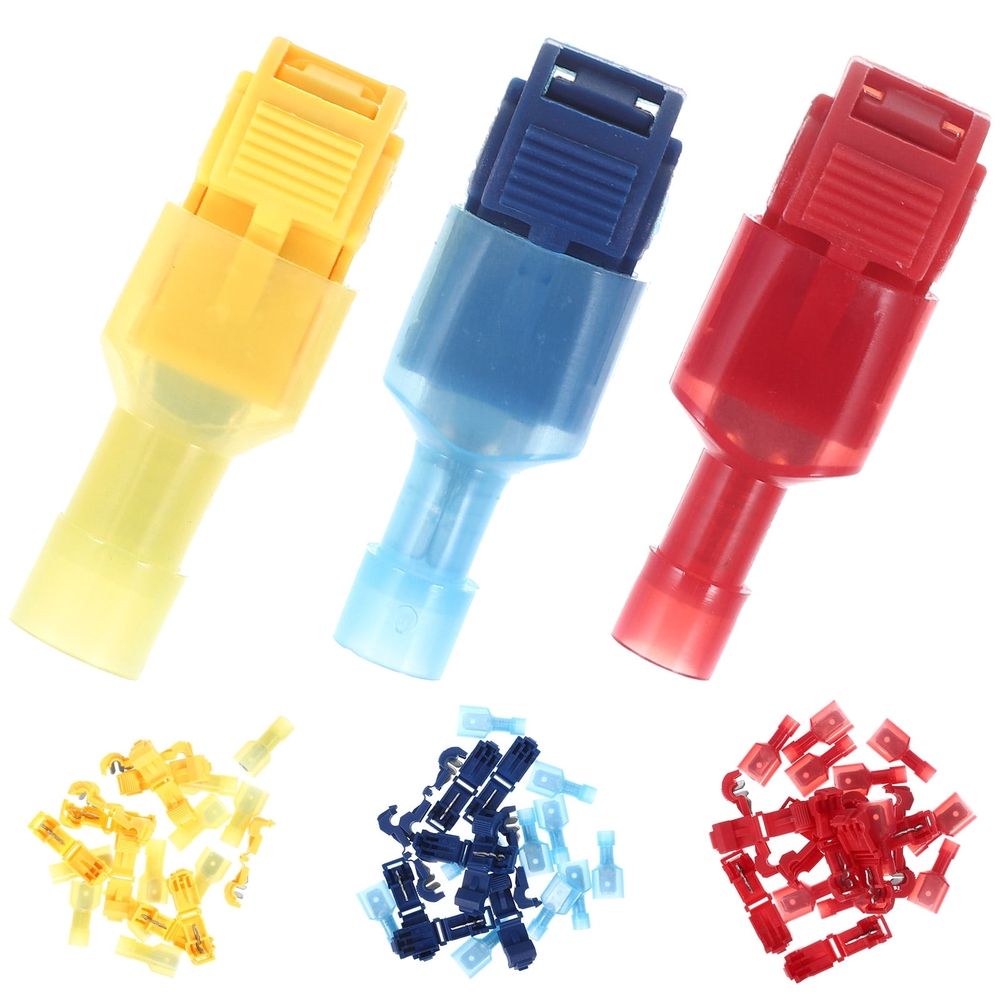 30 Sets of Quick Splice Wire Terminals Electrical T-tap Wire Connectors Quick Disconnects Kit