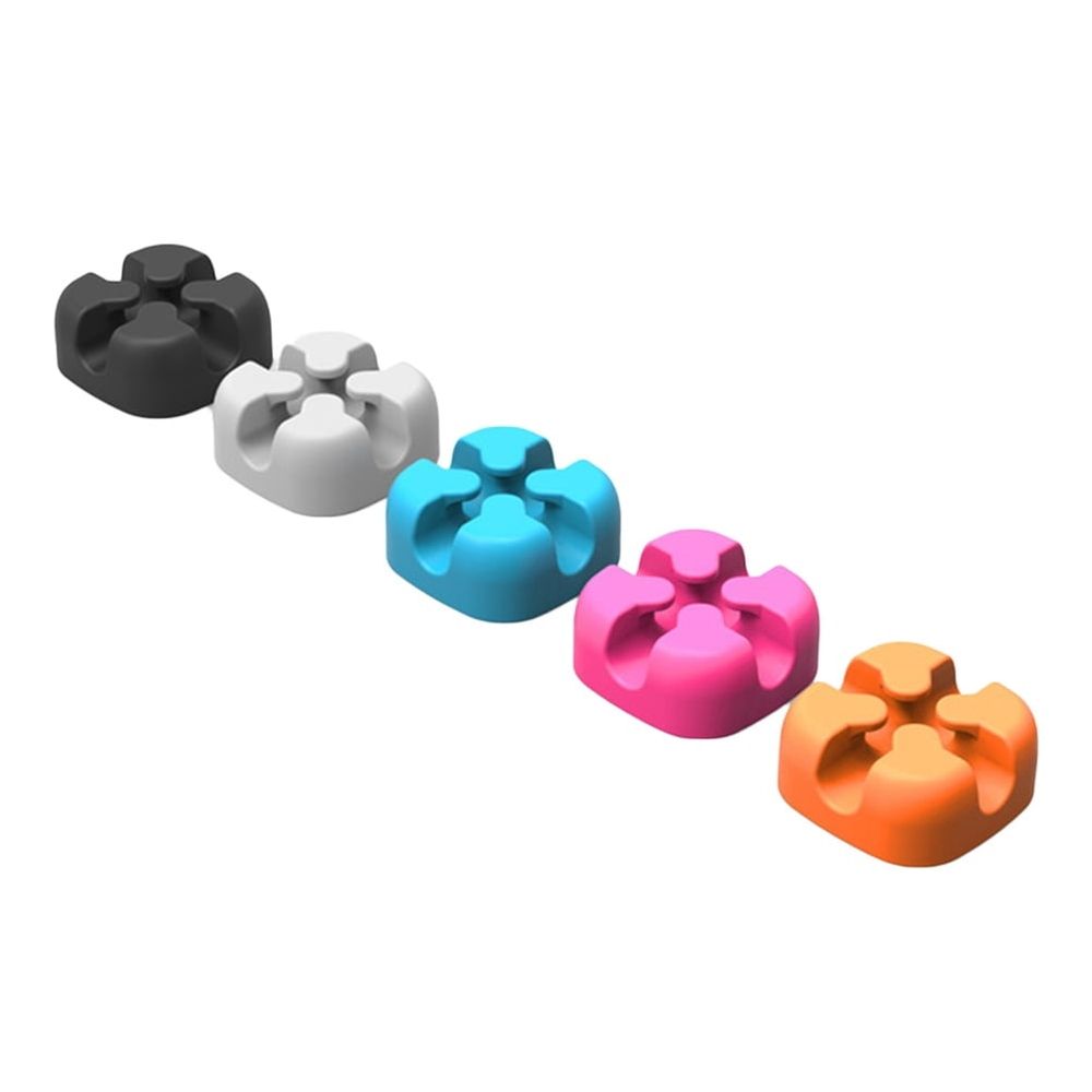 Silicone Cable Organizer 5-Pack Wire Winder for Desk and Home, Cord Management Solution