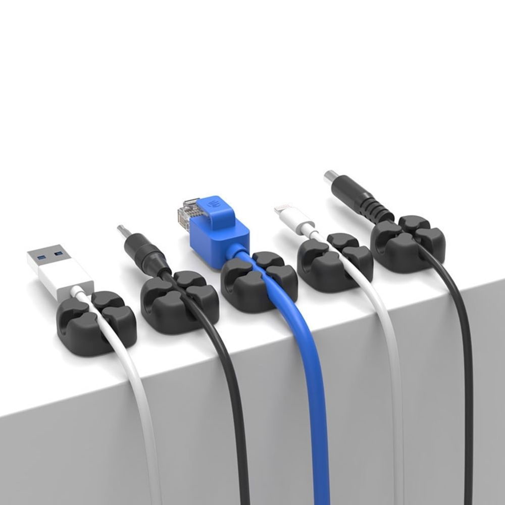 Silicone Cable Organizer 5-Pack Wire Winder for Desk and Home, Cord Management Solution