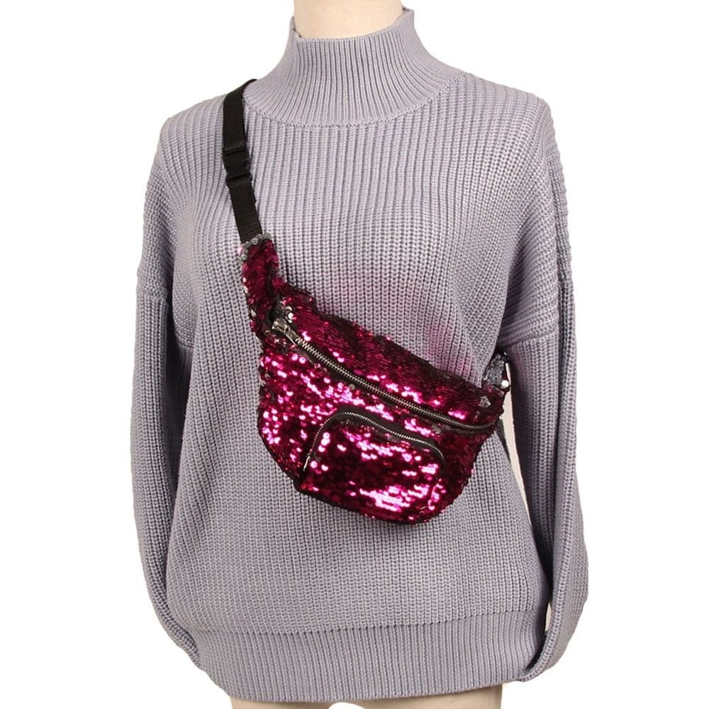 1Pcs Small Fanny Pack for Women Rectangular Polyester with Business Card Storage
