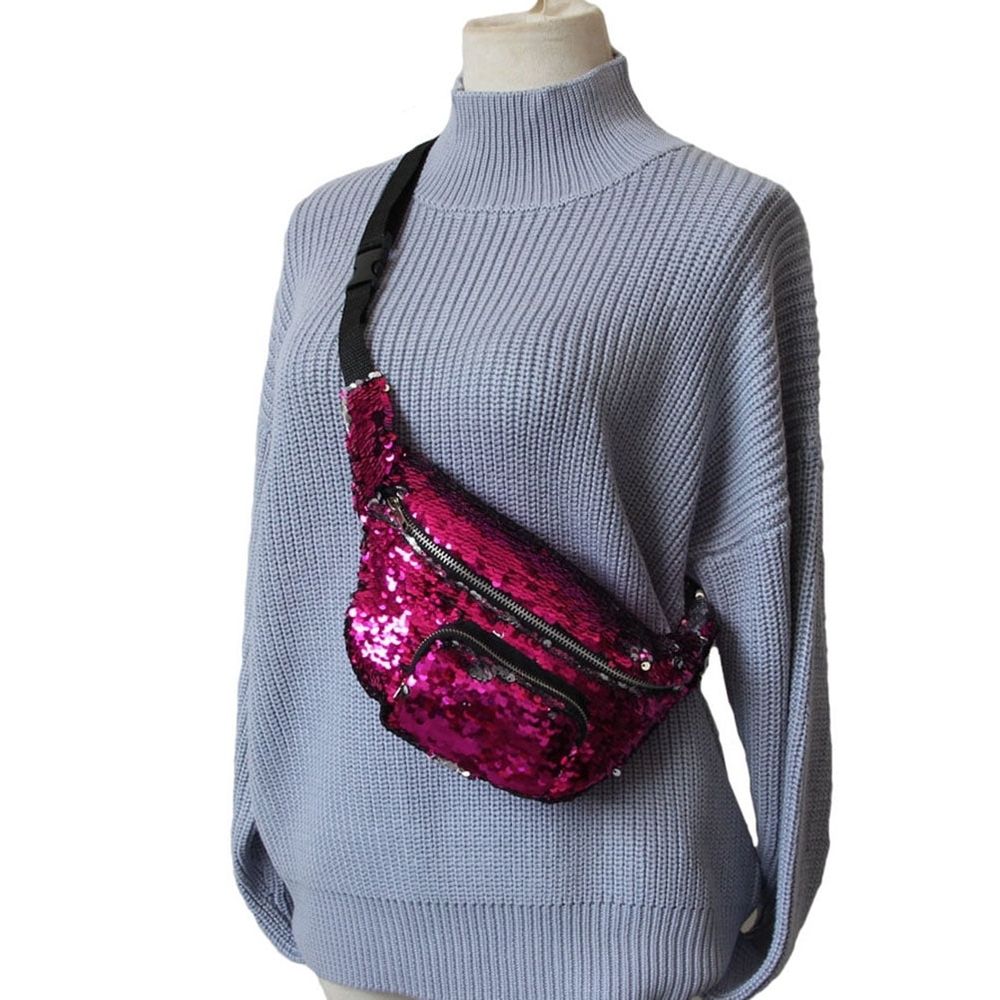 1Pcs Small Fanny Pack for Women Rectangular Polyester with Business Card Storage