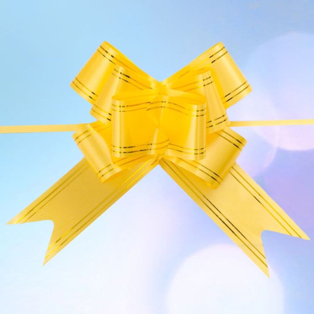 20-Pack Golden Plastic Pull Bows for Wedding Car Decorations and Wrapping 11.8x1.8in