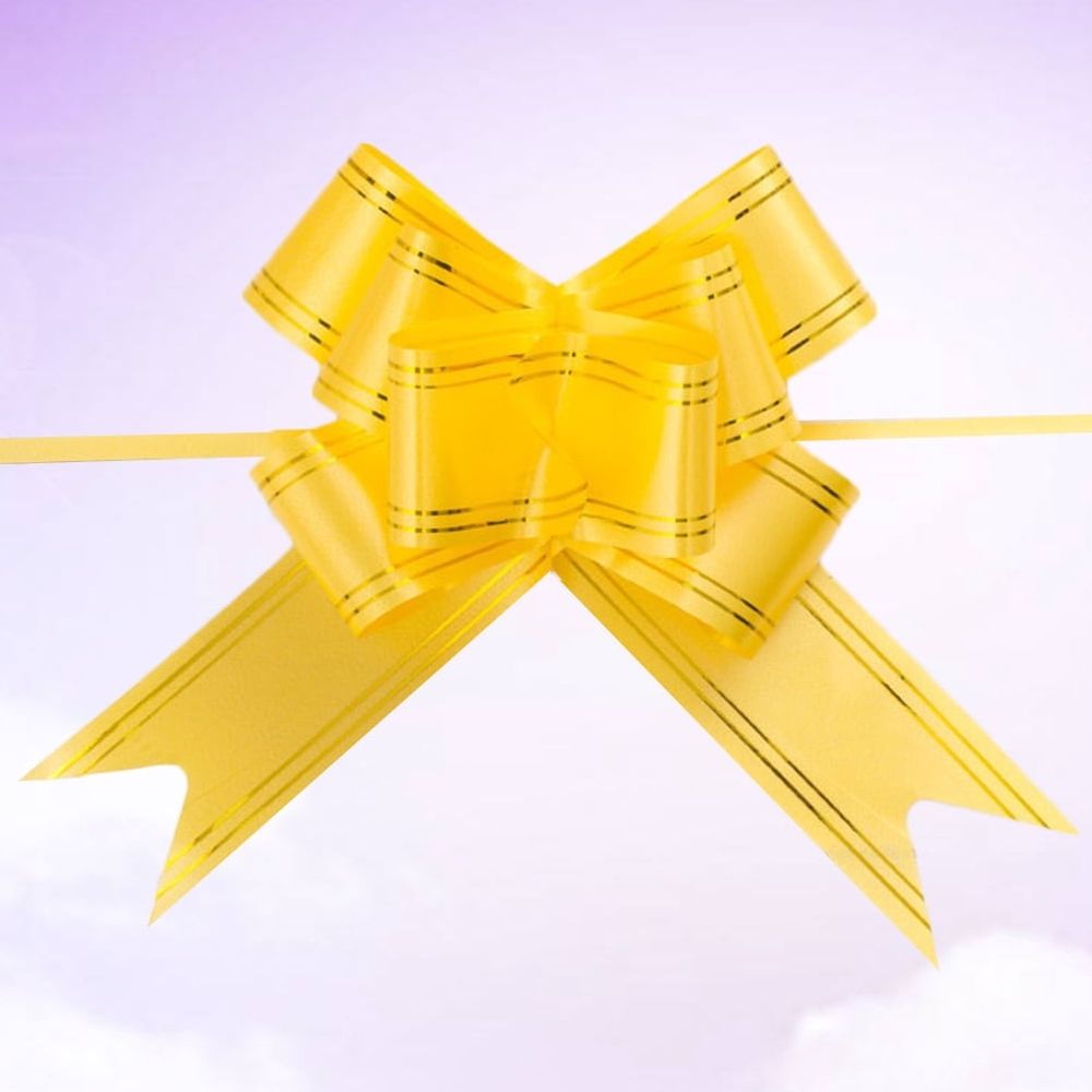 20-Pack Golden Plastic Pull Bows for Wedding Car Decorations and Wrapping 11.8x1.8in