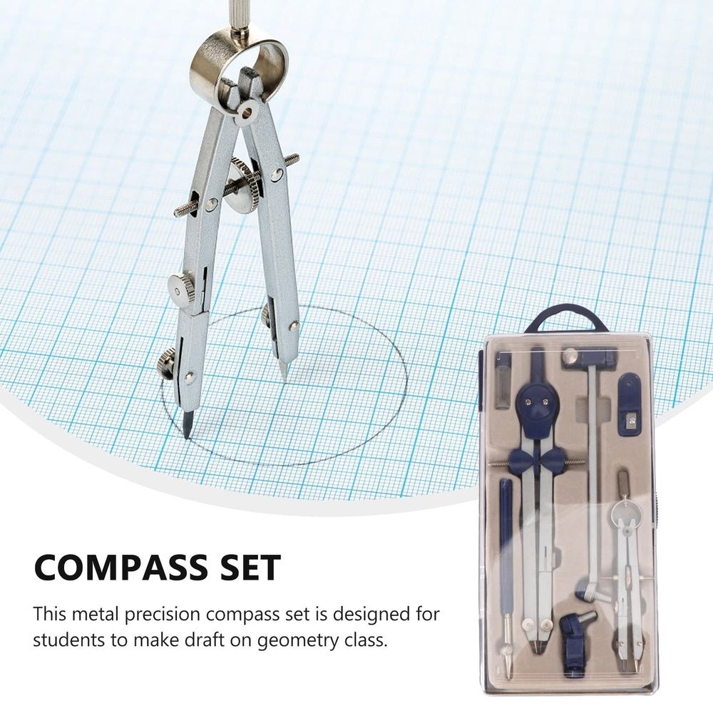 Metal Compass for Drafting Precision Multi Screw-Mount Long Lifespan with Storage Case and Pencil