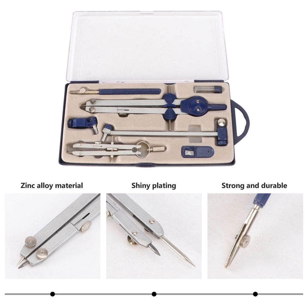 Metal Compass for Drafting Precision Multi Screw-Mount Long Lifespan with Storage Case and Pencil