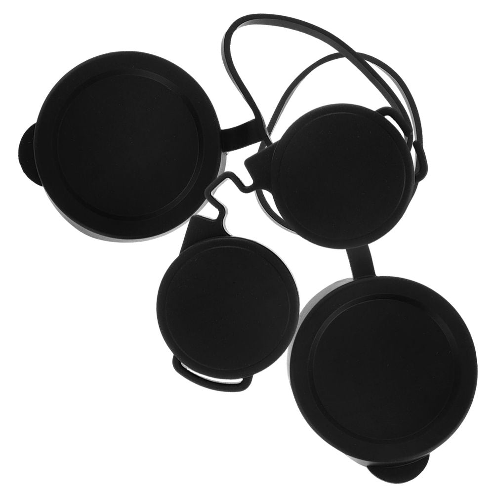3Pcs Black Rubber Binocular Lens Caps for Outdoor Waterproof Lens Protection