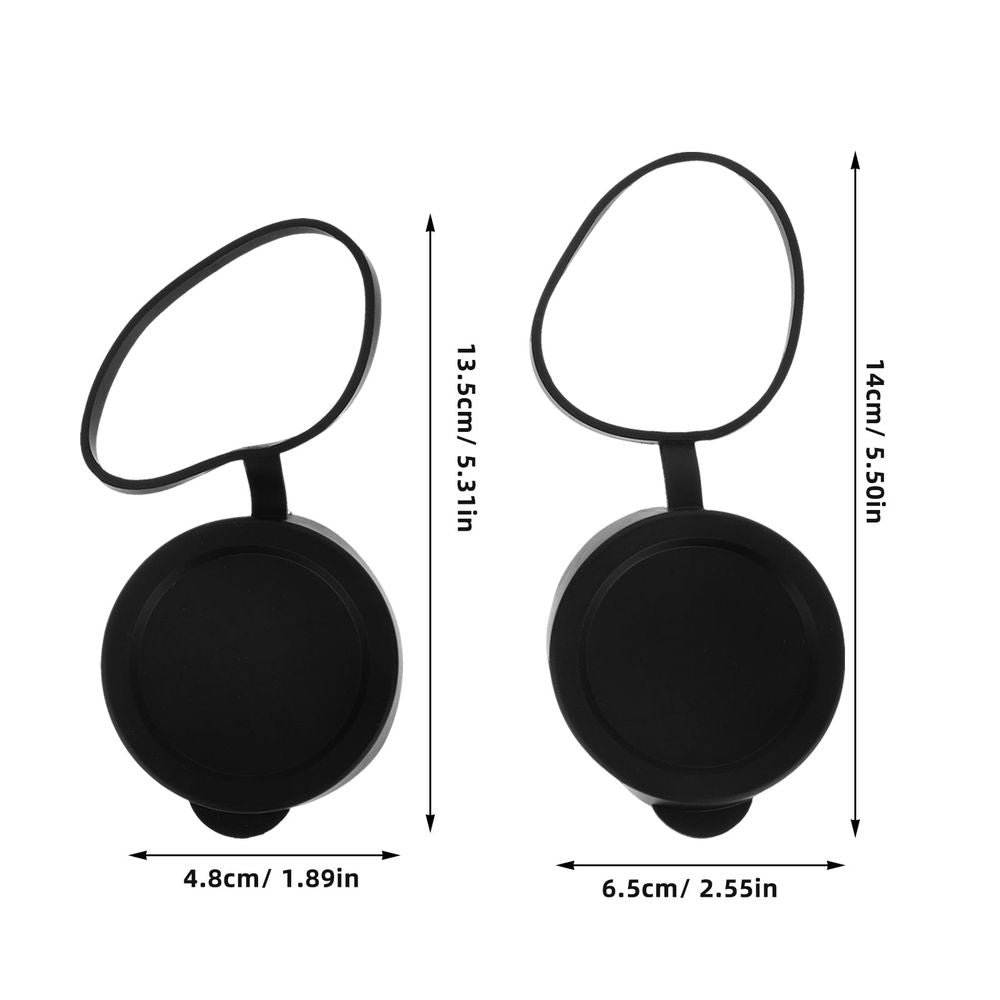 3Pcs Black Rubber Binocular Lens Caps for Outdoor Waterproof Lens Protection