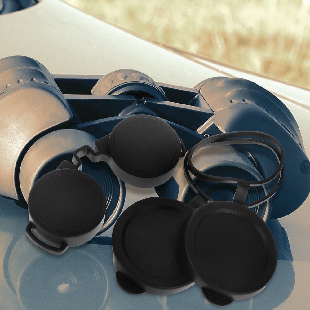 3Pcs Black Rubber Binocular Lens Caps for Outdoor Waterproof Lens Protection