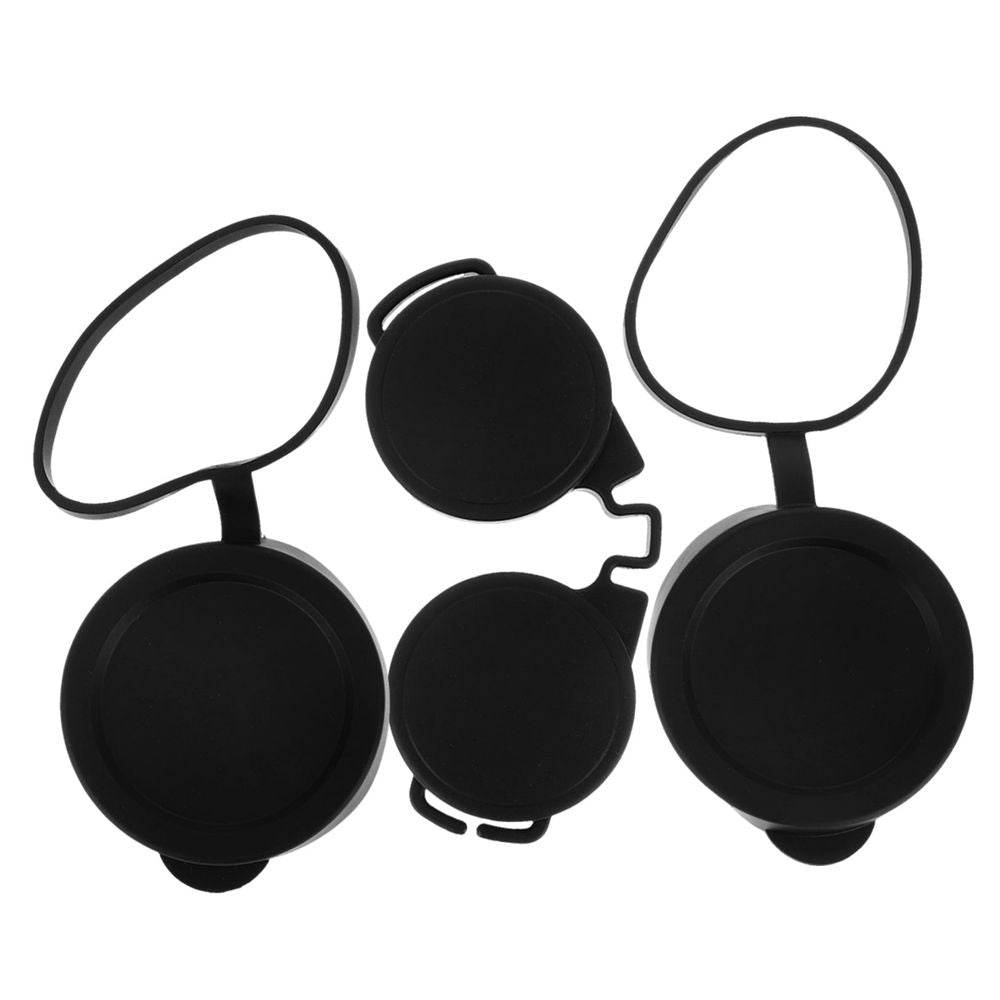 3Pcs Black Rubber Binocular Lens Caps for Outdoor Waterproof Lens Protection