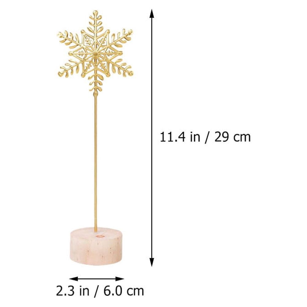 Set of 2 Golden Ornaments Iron Art Christmas Decorations for Desktop and Home Holiday Decor