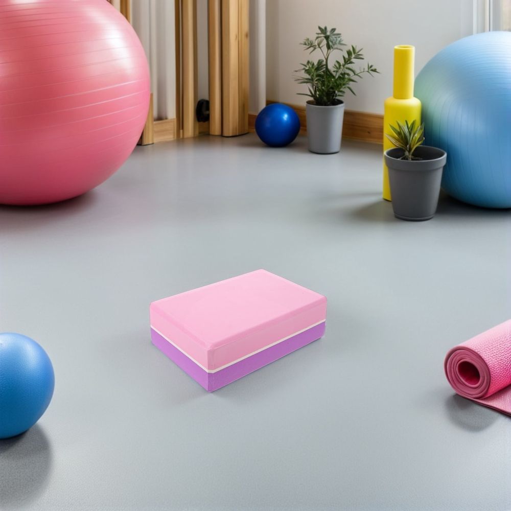 2-Pack High Density Yoga Blocks with Non- and Support for Home and Studio Workouts