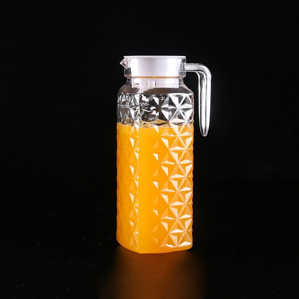 1.1L Plastic Pitcher with Lid Large Clear Water Carafe Jug Ice Tea Pitcher Lemonade Juice Beverage Jar, Ideal for Water, Juice & Fridge Storage