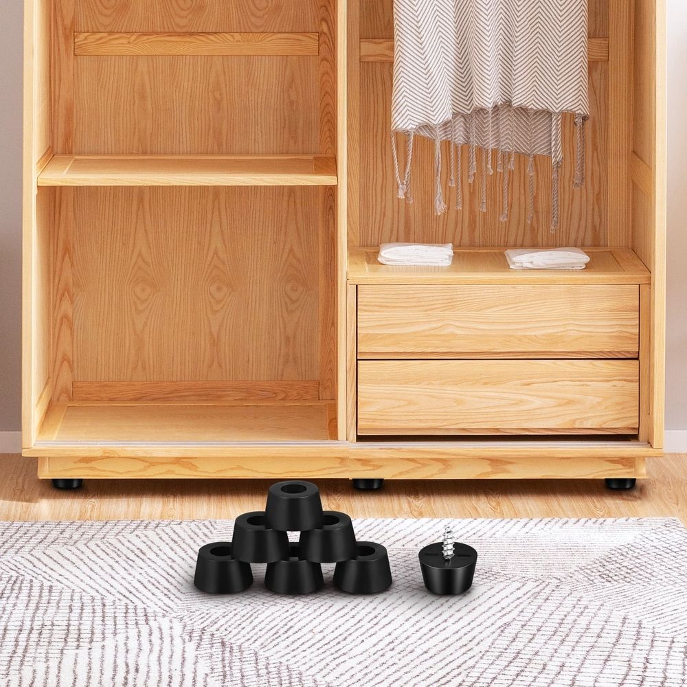100Pcs Black Rubber Feet for Furniture Cutting Board Anti Skid Shock Absorber Pads