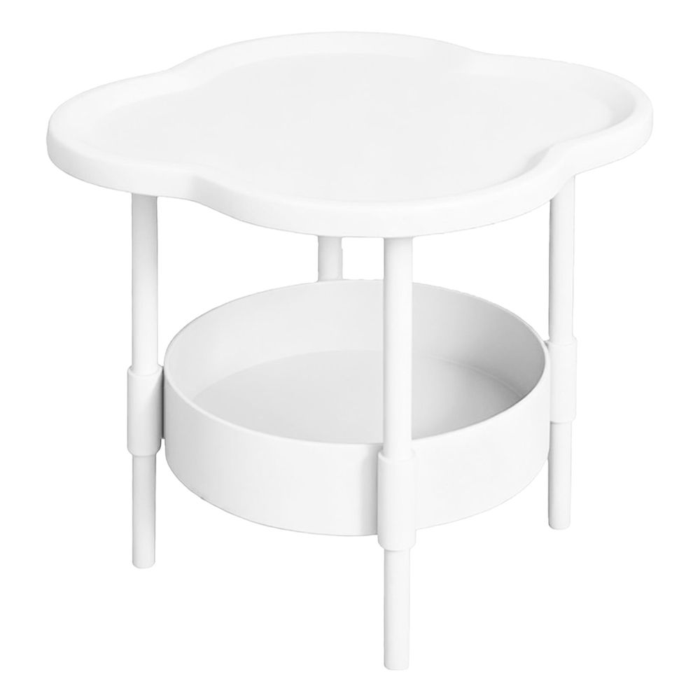 2 Tier Side Table, End Table Side Table Waterproof Small Sofa Coffee, Side Tables Bedroom Indoor Outdoor with Removable Tray for Living Room Bedroom Balcony and Office, Easy to Assemble