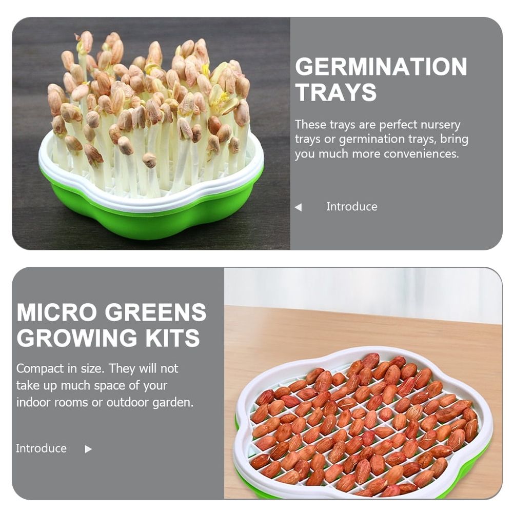 2Sets Starter Tray Garden Growing Kits Assorted Color Plastic Germination Trays
