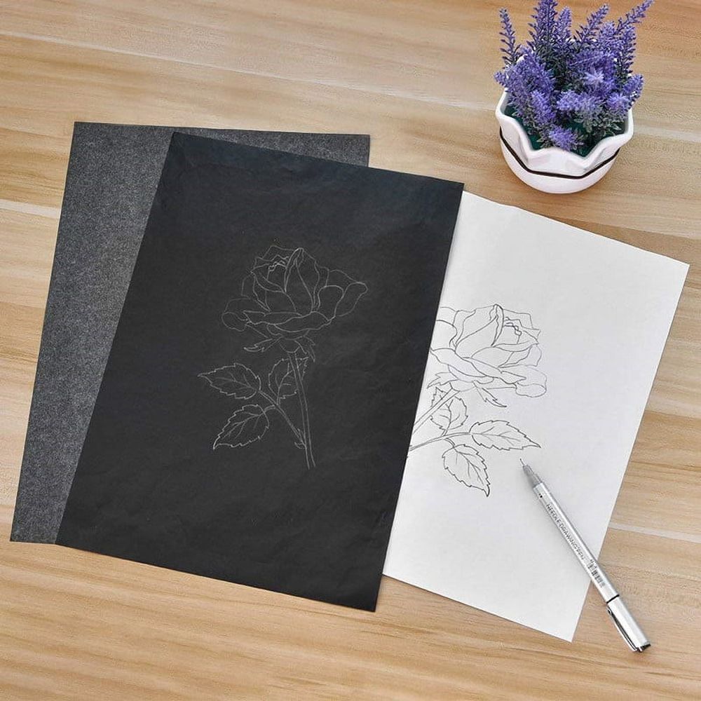500 Sheets A4 Carbon Paper Tattoo Transfer Copy Paper Thermal Stencil Graphite Tracing Blue