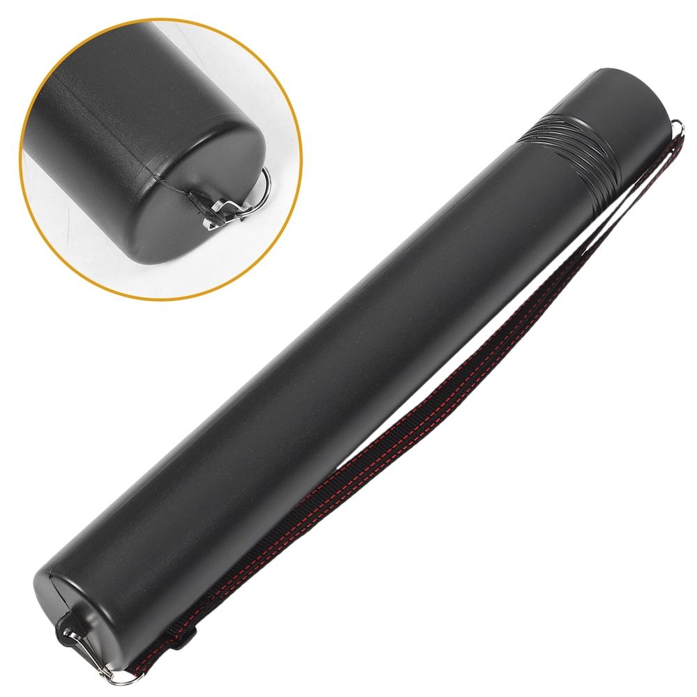 Black Adjustable Artwork Tube, Plastic Poster and Document Carrier, Multi-Functional Storage and Transport Tube