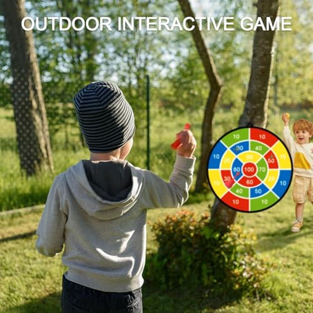 Dart Board for Kids,Darts Set Double-Sided Dart Board with Sticky Balls and Darts,Indoor Outdoor Sport Fun Party Play Parent-Child Activity Game Toys,Gifts for Boys and Girls Aged 3 to 12 Years