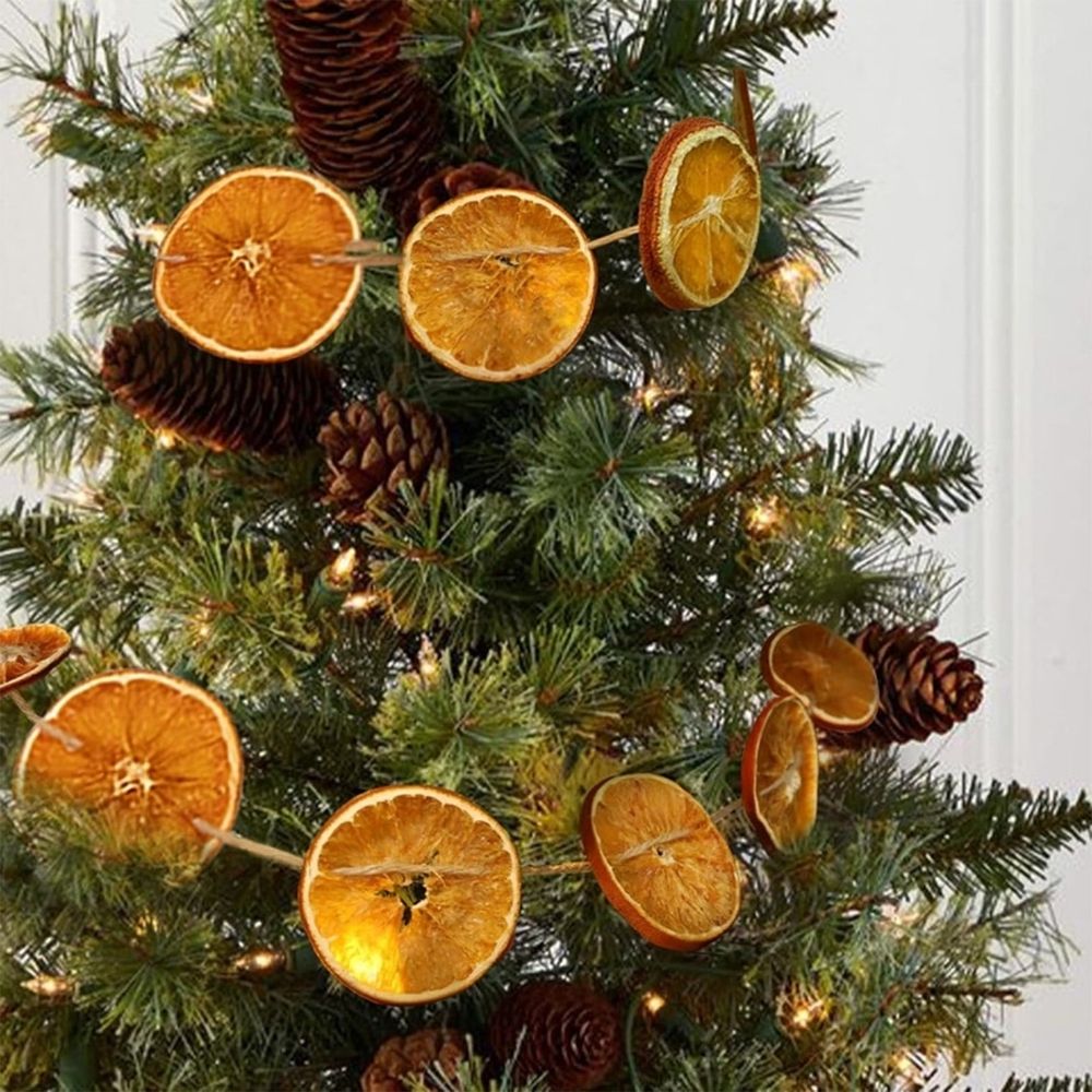 Dried Orange Slice Garland 118Inch Natural Christmas Decor Rustic Farmhouse Tree Fireplace Holiday Wedding Party Eco Friendly Decoration Clearance