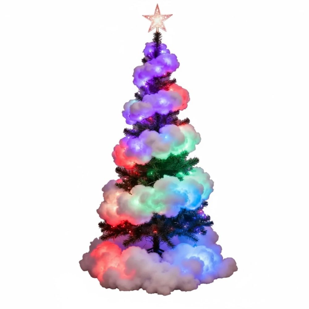 Cloud Lamp RGB Smart LED Strip 16.4ft Christmas Tree Light with App Voice Control for Home RGB Color Changing Smart Lighting Indoor Outdoor Holiday Decoration Clearance