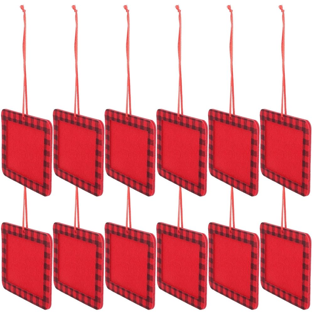 12-Pack Photo Frame Hanging Ornaments Christmas Decorations for Kids, Office, Home Holiday Decor