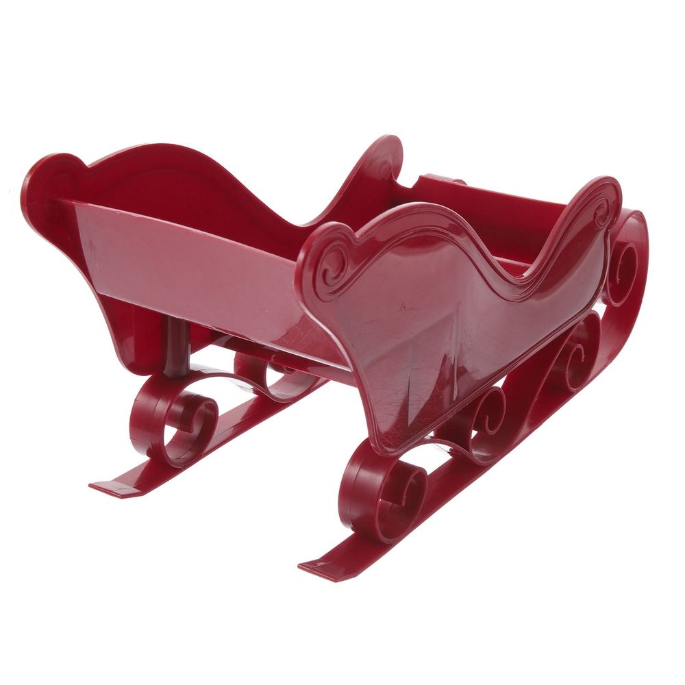 Red Plastic Sleigh Christmas Tree Hanging Ornament for Festive Decor