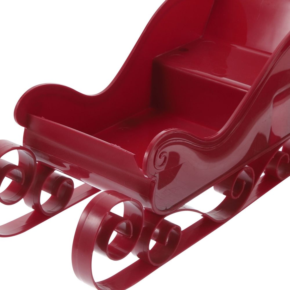 Red Plastic Sleigh Christmas Tree Hanging Ornament for Festive Decor