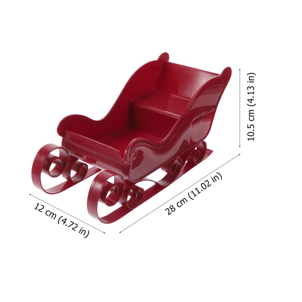 Red Plastic Sleigh Christmas Tree Hanging Ornament for Festive Decor