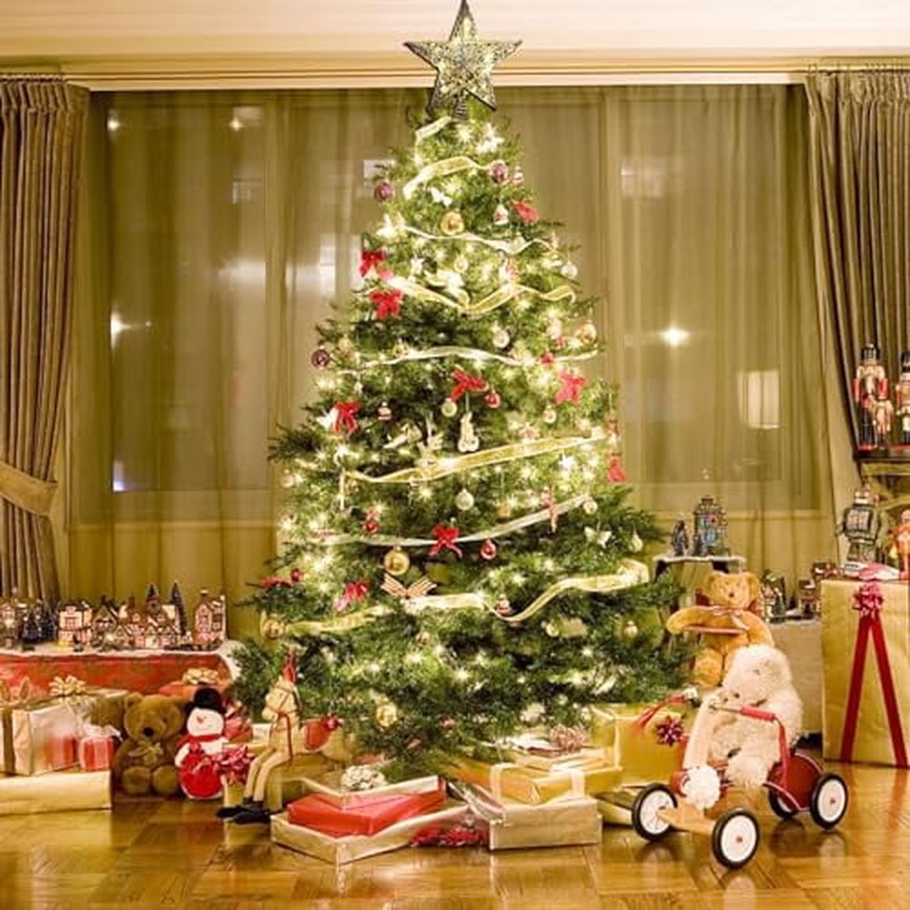 Lighted Christmas Tree Star Topper Glittered Gold Hollow Star Treetop for Home Christmas Tree Decoration (Silver)