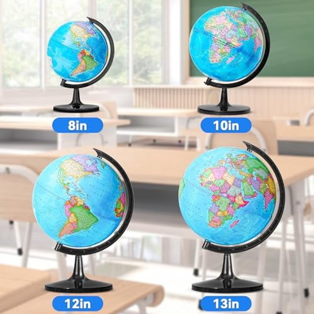 8" Kids Globe,Political Globe with HD Waterproof Surface & Writable & Erasable Globe & Bright Colors to Stimulate Children\'s Interest,Funny Educational Tools & Desk Decoration & Gifts