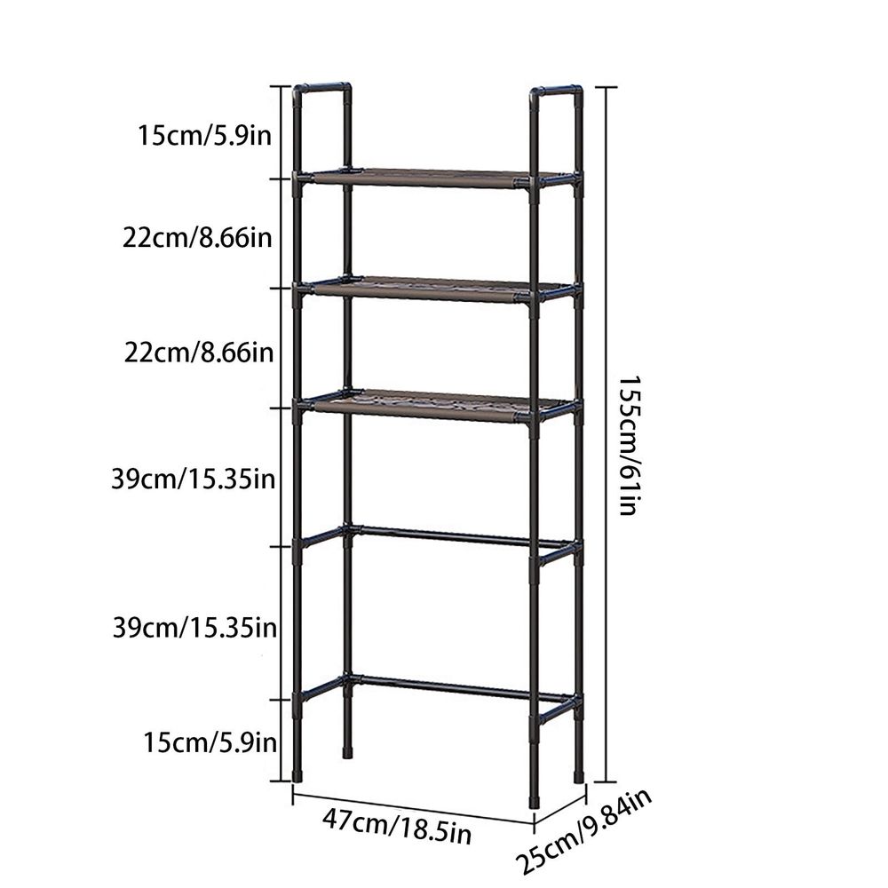 Over the Toilet Storage Shelf, 3 Tier Bathroom Shelf Organizer for Toiletries Towels and Toilet Paper, Space Saving Metal Frame Storage Unit for Behind Toilet