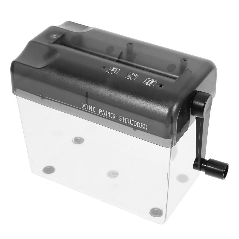 Black Manual Desktop Paper Shredder Small Hand Crank Office Use Compact Shredder for Home and Work